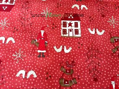 New !! Red Santa scandinavian สีแดงลูกกวาดลายผ้ากิ๋บเก๋